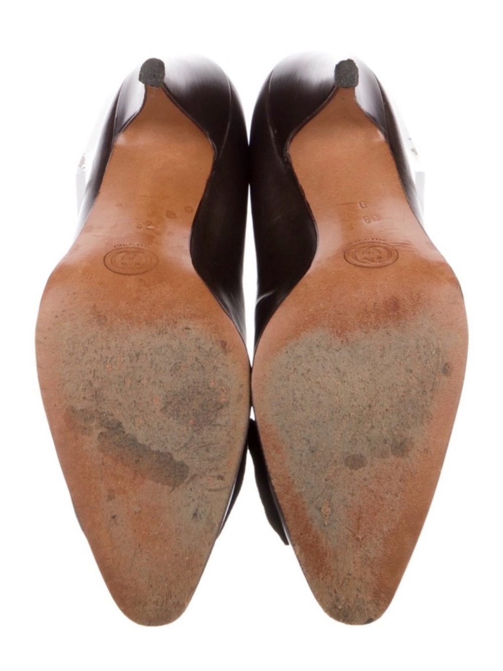 Gucci Dark Brown Leather Pumps with Bow - Picture 3 of 5